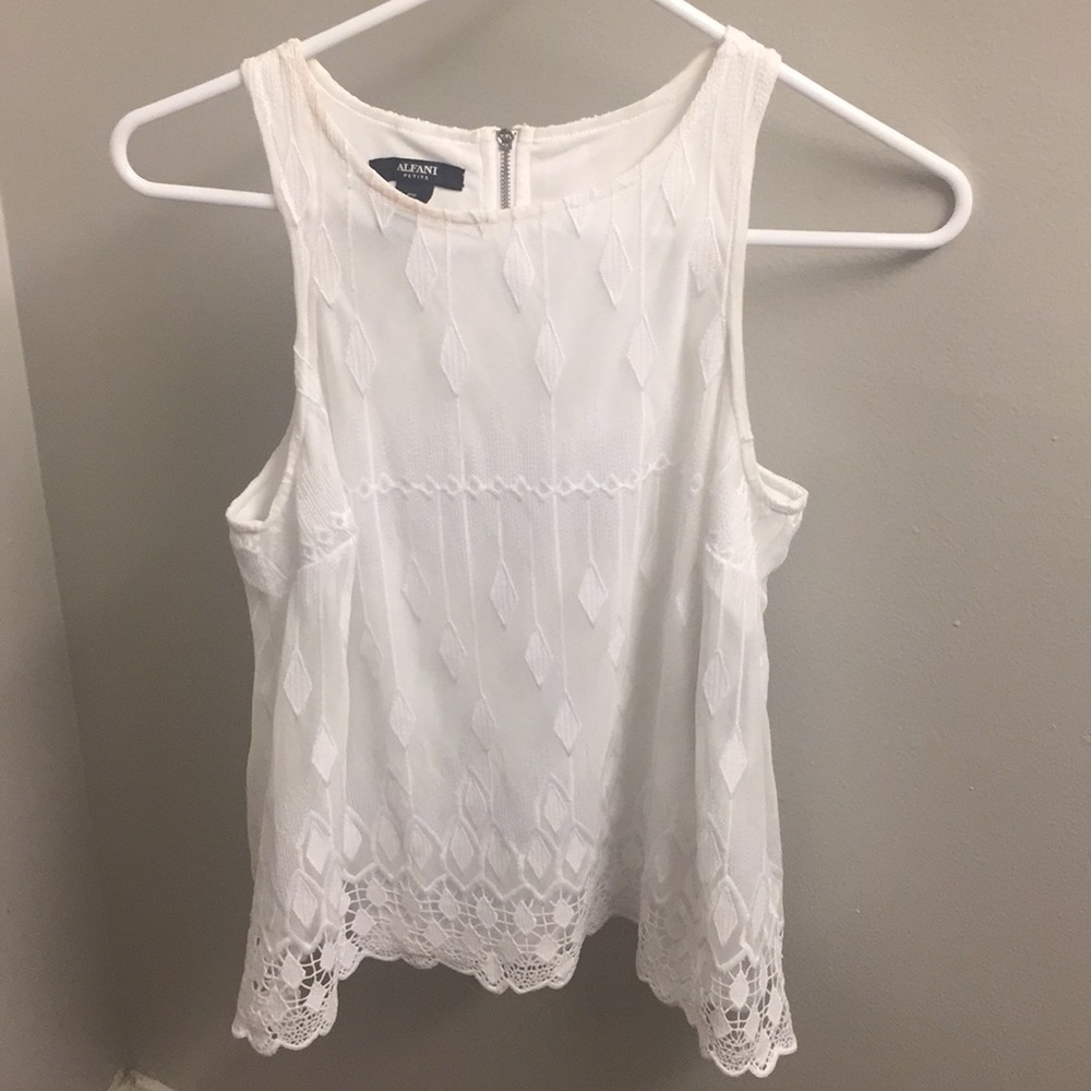 White lace floral tank top